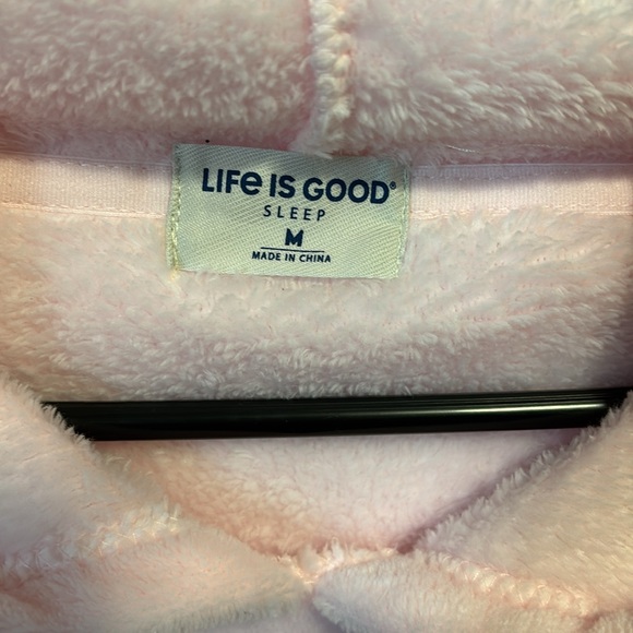 Life Is Good Light Pink Fleece Sleep Shirt Size Medium - Picture 3 of 8